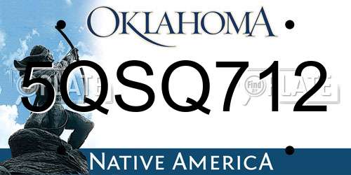 5QSQ712 Oklahoma License Plate