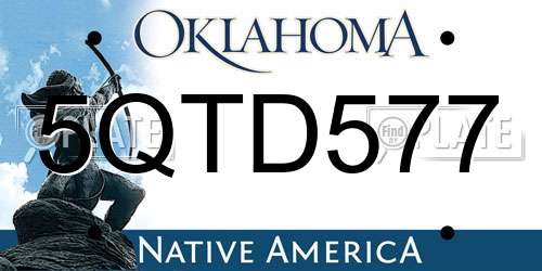 5QTD577 Oklahoma License Plate