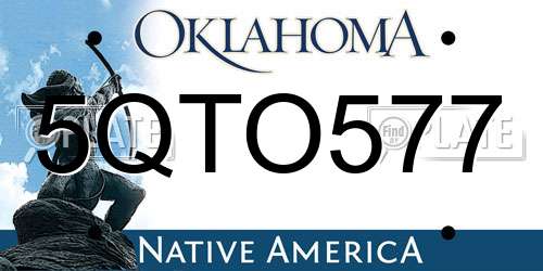 5QTO577 Oklahoma License Plate