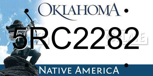 5RC2282 Oklahoma License Plate