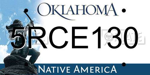 5RCE130 Oklahoma License Plate