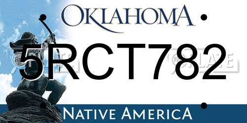 5RCT782 Oklahoma License Plate