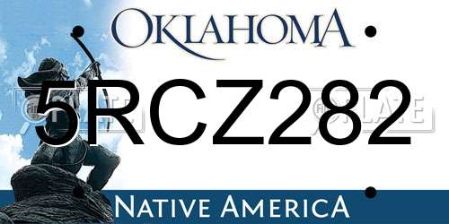 5RCZ282 Oklahoma License Plate