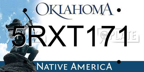 5RXT171 Oklahoma License Plate