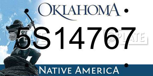 5S14767 Oklahoma License Plate