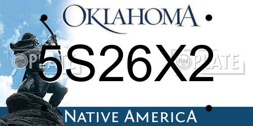5S26X2 Oklahoma License Plate