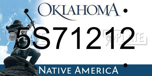 5S71212 Oklahoma License Plate