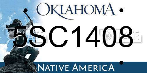 5SC1408 Oklahoma License Plate