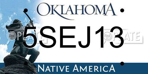 5SEJ13 Oklahoma License Plate