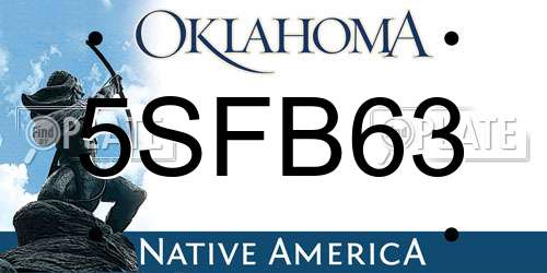 5SFB63 Oklahoma License Plate