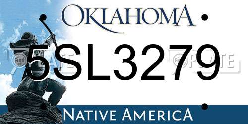 5SL3279 Oklahoma License Plate