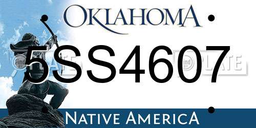 5SS4607 Oklahoma License Plate