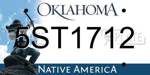 5ST1712 Oklahoma License Plate