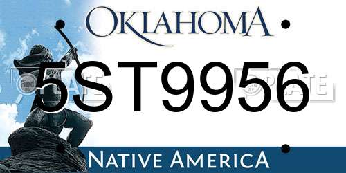 5ST9956 Oklahoma License Plate