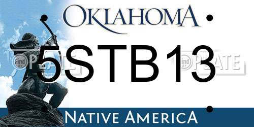 5STB13 Oklahoma License Plate