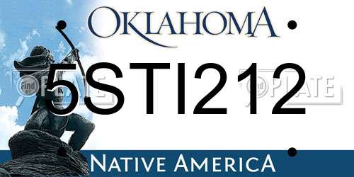 5STI212 Oklahoma License Plate