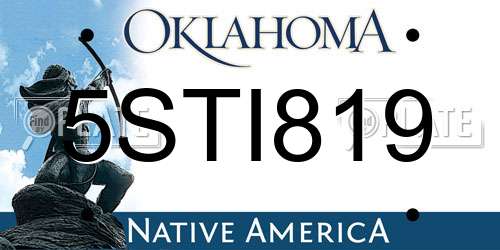 5STI819 Oklahoma License Plate