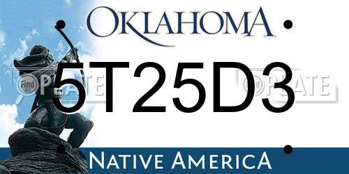 5T25D3 Oklahoma License Plate