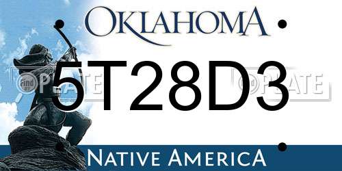 5T28D3 Oklahoma License Plate