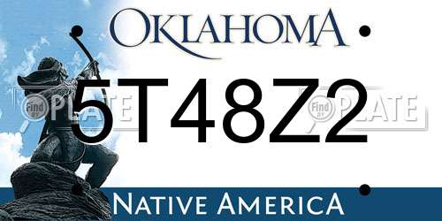 5T48Z2 Oklahoma License Plate