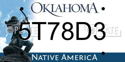 5T78D3 Oklahoma License Plate