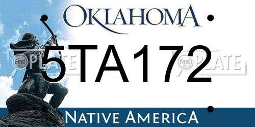 5TA172 Oklahoma License Plate