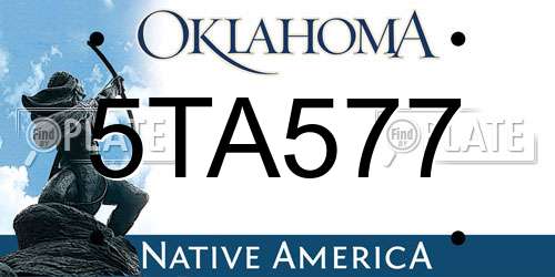 5TA577 Oklahoma License Plate