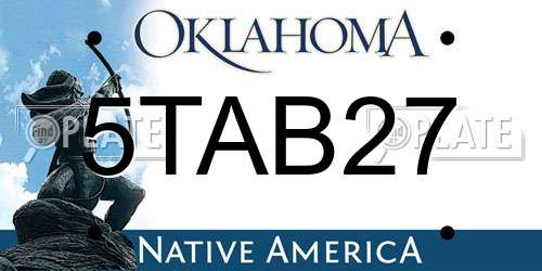 5TAB27 Oklahoma License Plate