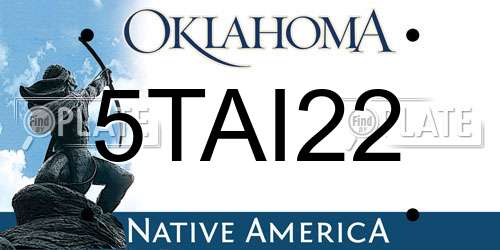 5TAI22 Oklahoma License Plate