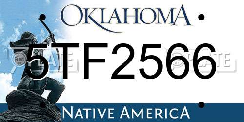 5TF2566 Oklahoma License Plate