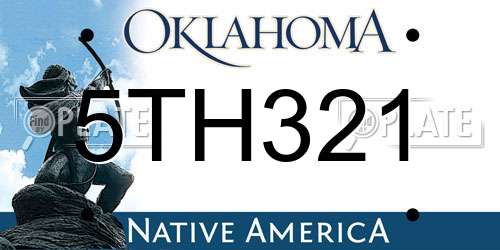 5TH321 Oklahoma License Plate