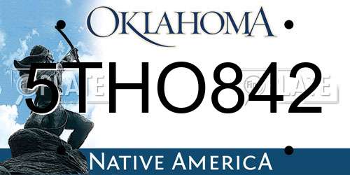 5THO842 Oklahoma License Plate