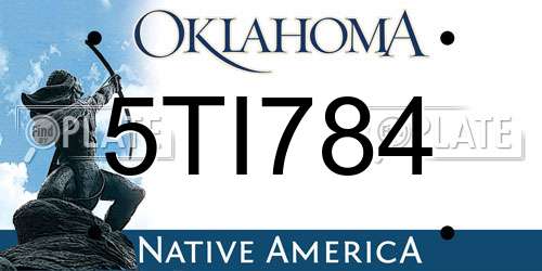5TI784 Oklahoma License Plate
