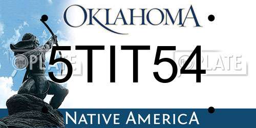 5TIT54 Oklahoma License Plate