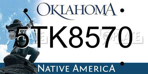 5TK8570 Oklahoma License Plate