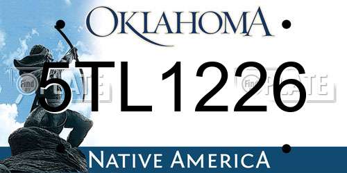 5TL1226 Oklahoma License Plate