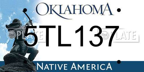 5TL137 Oklahoma License Plate