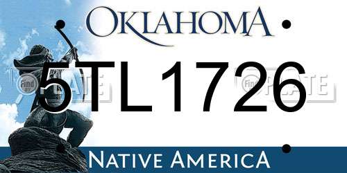 5TL1726 Oklahoma License Plate
