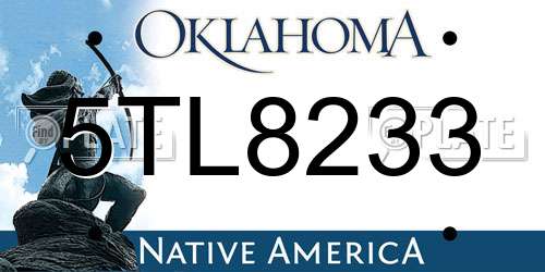 5TL8233 Oklahoma License Plate
