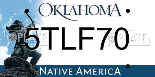 5TLF70 Oklahoma License Plate