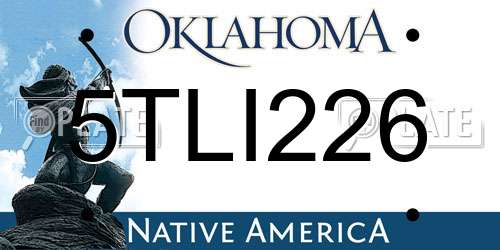 5TLI226 Oklahoma License Plate