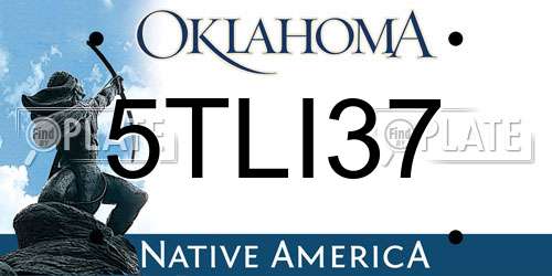 5TLI37 Oklahoma License Plate