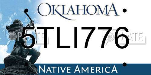 5TLI776 Oklahoma License Plate