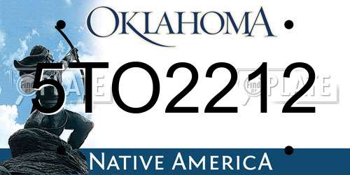 5TO2212 Oklahoma License Plate