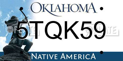 5TQK59 Oklahoma License Plate