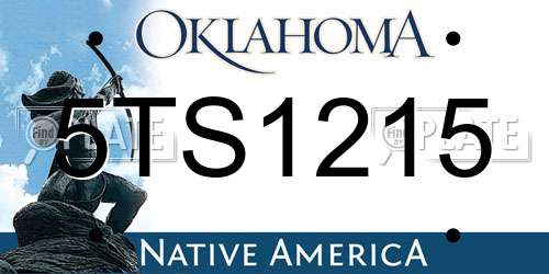 5TS1215 Oklahoma License Plate
