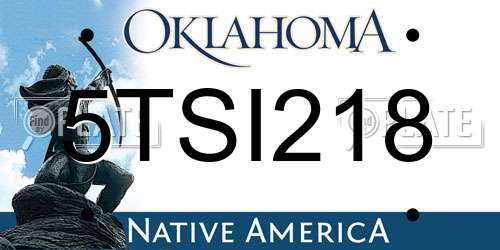 5TSI218 Oklahoma License Plate