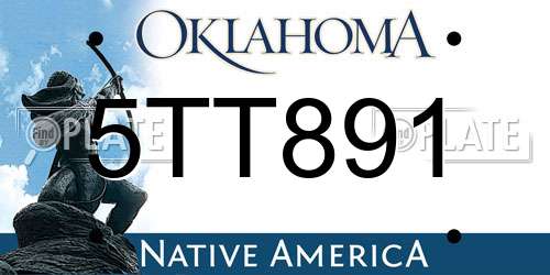 5TT891 Oklahoma License Plate