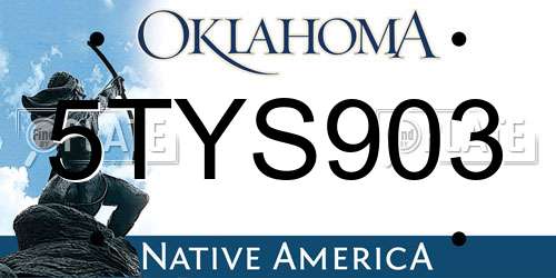 5TYS903 Oklahoma License Plate