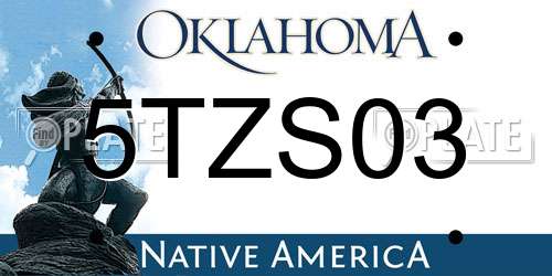5TZS03 Oklahoma License Plate